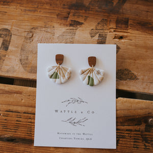 Terrazzo Statement Earring with green accent