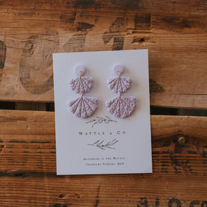 Soft Lilac Duo Shell Statement Earring