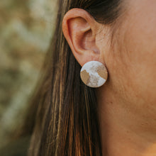 Load image into Gallery viewer, Terrazzo with tan accent stud Earring