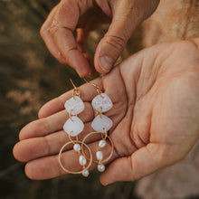 Load image into Gallery viewer, Statement Earring &#39;whispers in white&#39;