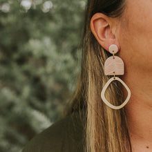 Load image into Gallery viewer, Beige botanical Statement Earring