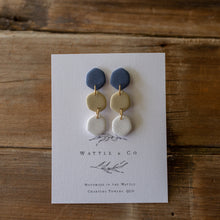 Load image into Gallery viewer, Navy Trio Drop Earring