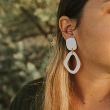 Load image into Gallery viewer, Oblong Hoop Earring in WHITE