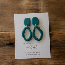Load image into Gallery viewer, Oblong Hoop Earring in TEAL