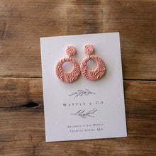 Load image into Gallery viewer, Round Palm Leaf Earring in Dusty Pink
