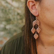 Load image into Gallery viewer, Statement Earring &#39;botanicals&#39; in rose copper boho drop