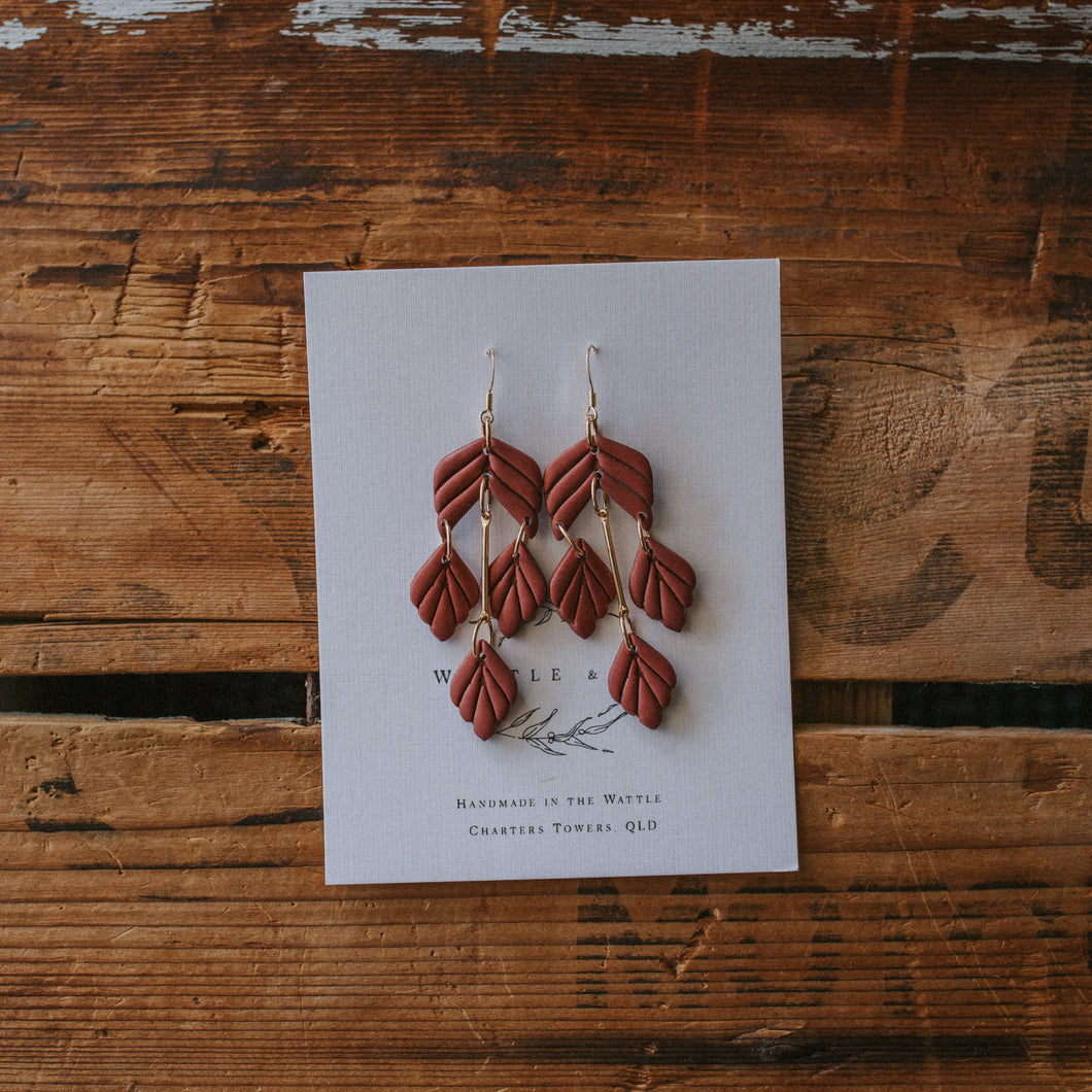 Statement Earring 'botanicals' in bronze boho drop