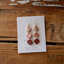 Load image into Gallery viewer, Statement Earring &#39;botanicals&#39; in triple floral drop