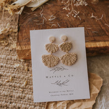 Load image into Gallery viewer, Duo shell Statement Earring in &#39;beige&#39;