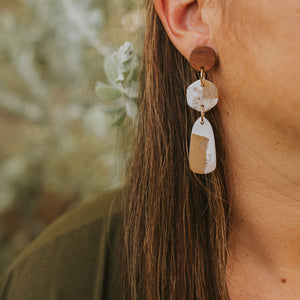 Terrazzo with tan accent Statement Earring